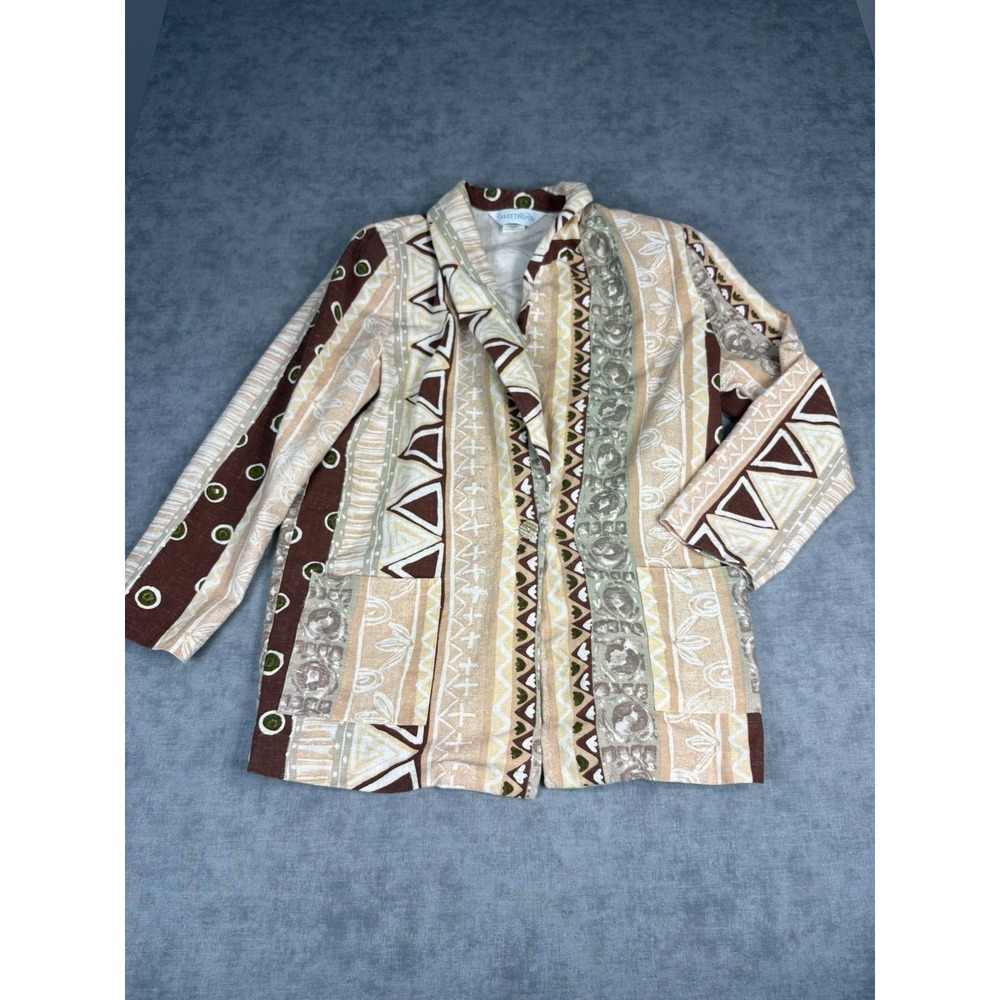 Vintage Sweetbriar Blazer Womens Small Tribal Jacket USA Cotton Linen